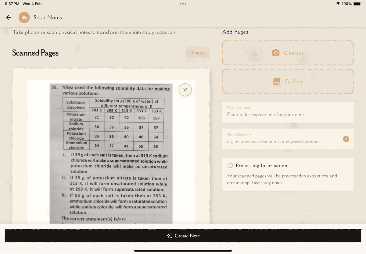 Scan Notes
