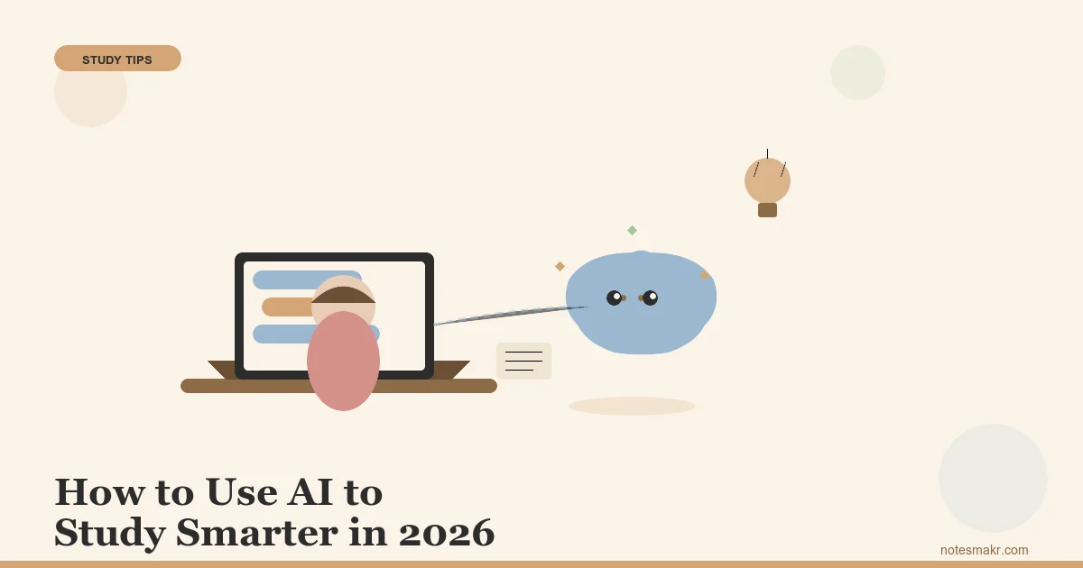 How to Use AI to Study Smarter in 2026 (Without Cheating) | Notesmakr