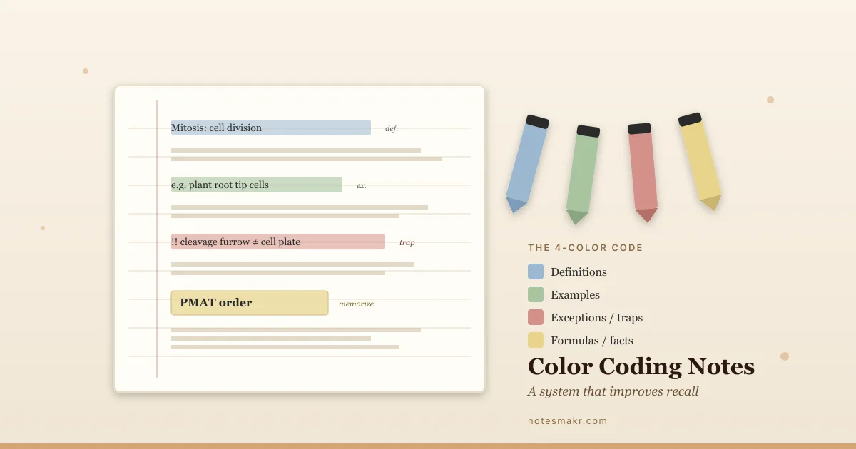 Notes With Color Coding Color Coding Notes: A System That Actually Improves Recall | Notesmakr