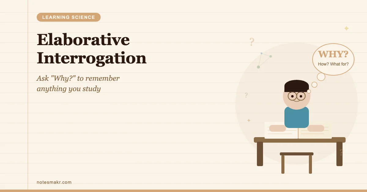 Elaborative Questions Elaborative Interrogation: Ask Why and Remember Anything | Notesmakr