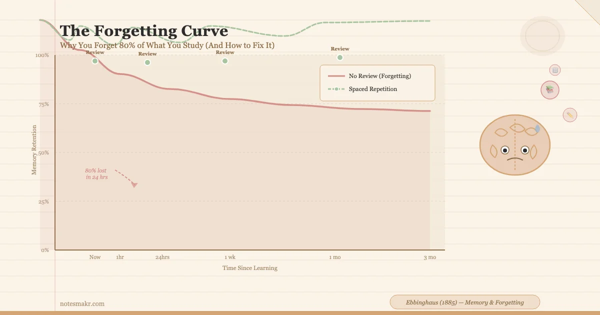 The Forgetting Curve: Why You Forget 80% of What You Study | Notesmakr