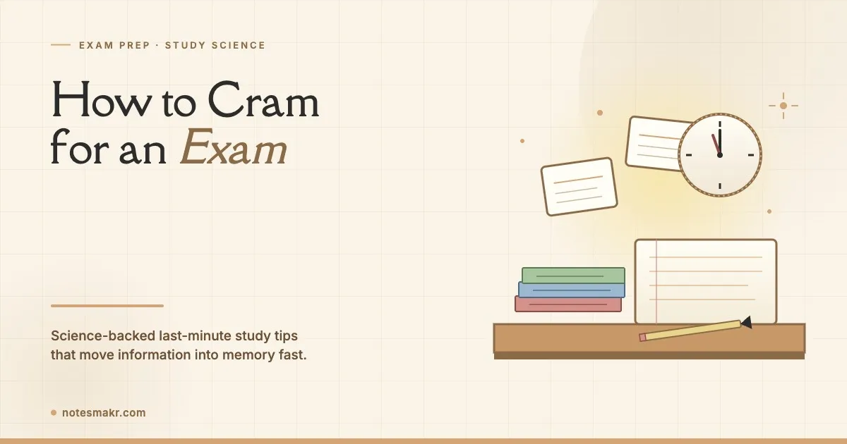 How to Cram for an Exam: Science-Backed Last-Minute Tips | Notesmakr
