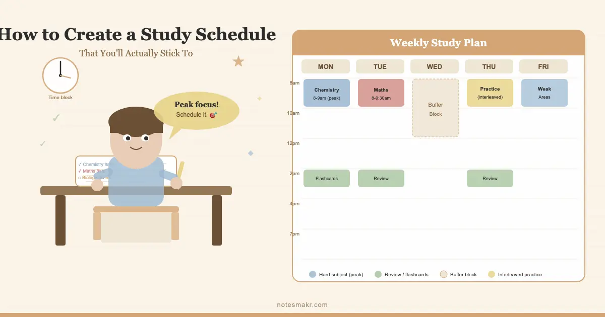 How to Create a Study Schedule (That You'll Actually Stick To) | Notesmakr