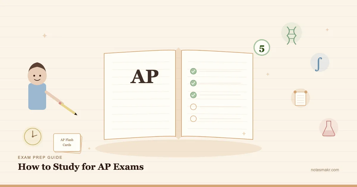 How to Study for AP Exams: Subject-by-Subject Guide (2026) | Notesmakr