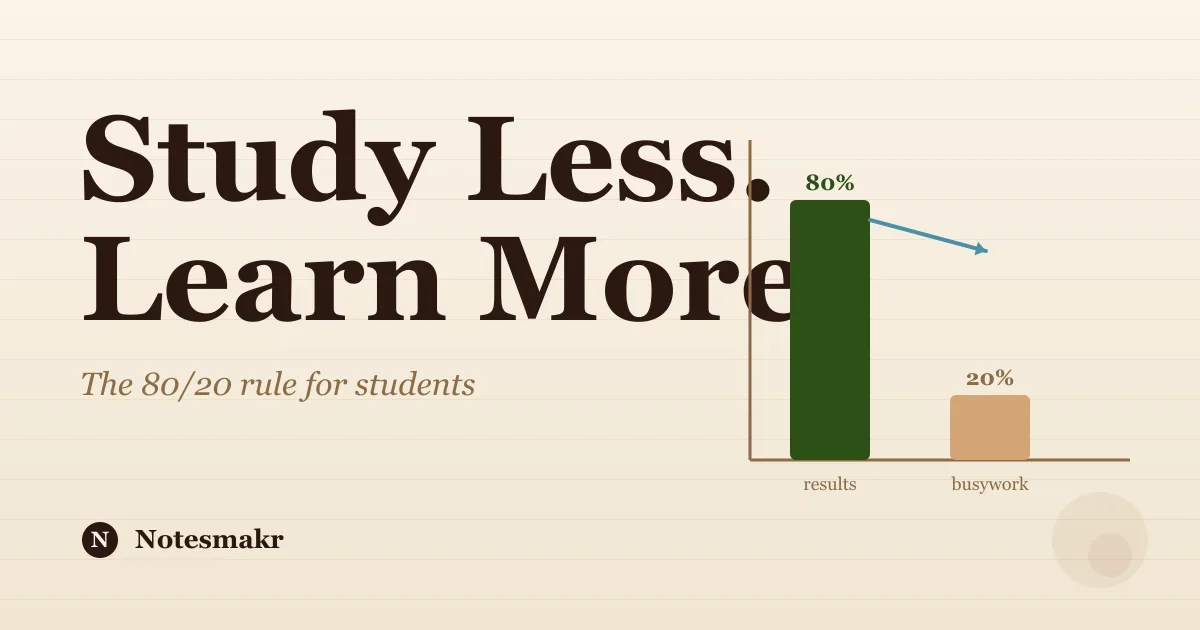 How to Study Less and Learn More: The 80/20 Rule for Students | Notesmakr