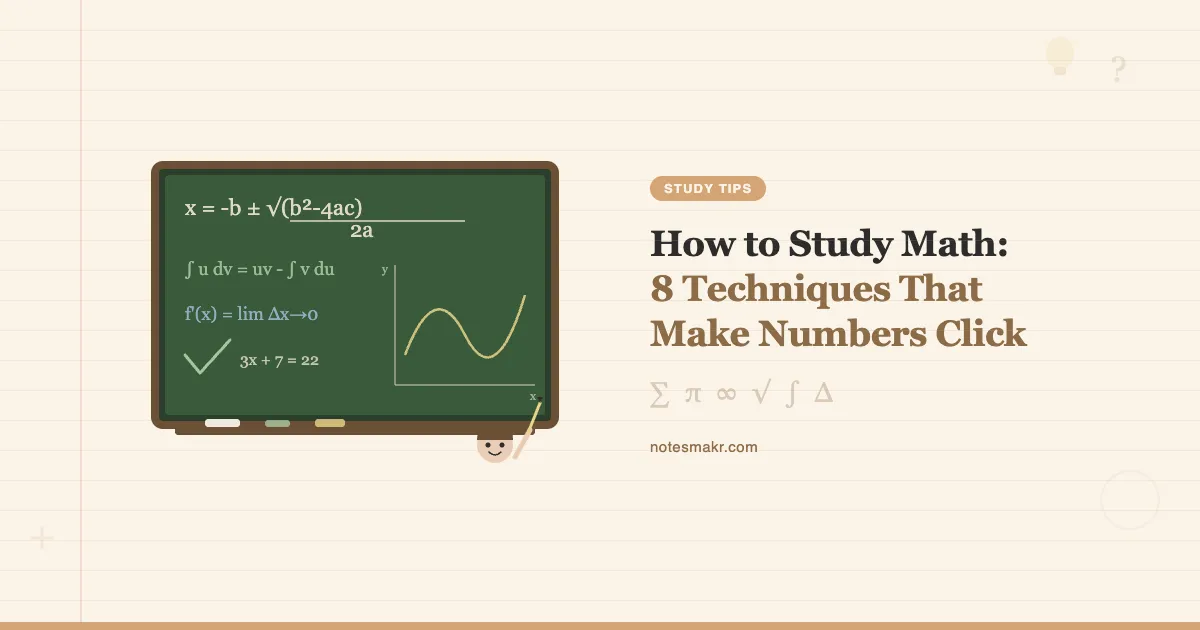 How to Study Math: 8 Techniques That Make Numbers Click | Notesmakr