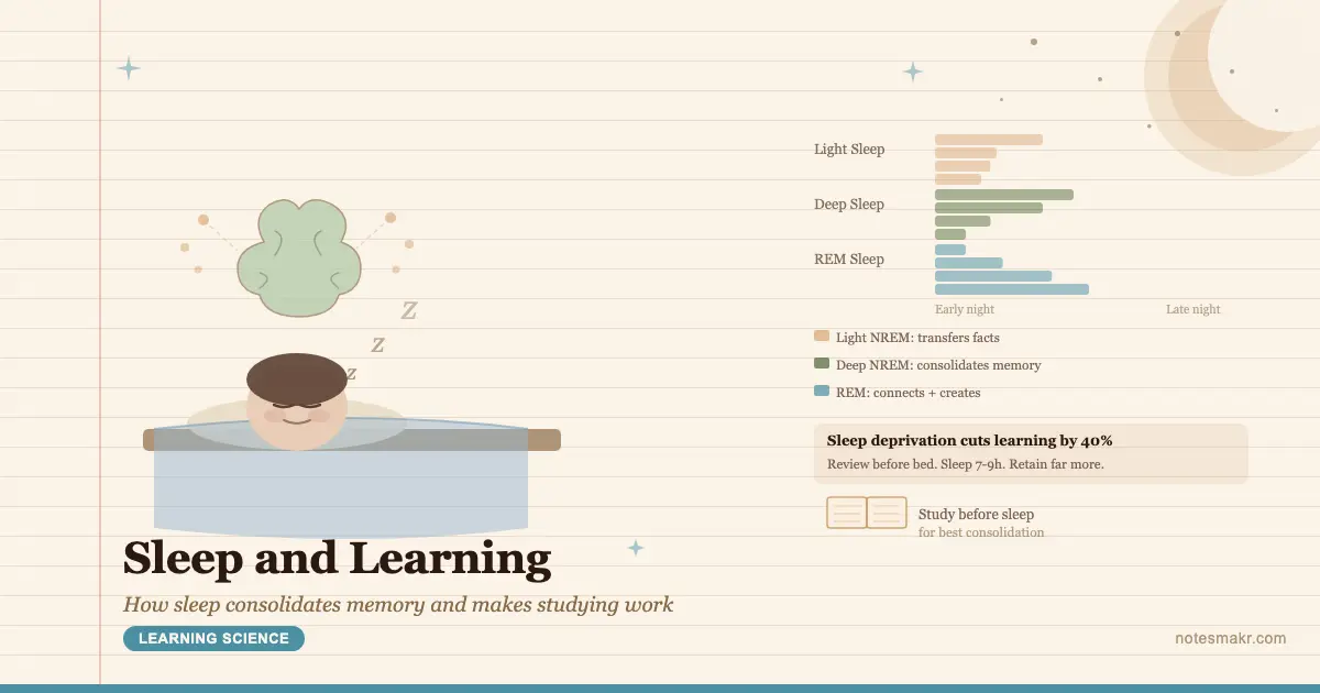 Sleep and Learning: How Sleep Affects Memory (2026 Guide) | Notesmakr